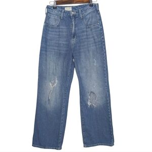 Pilcro Anthropologie The Joey High-Rise Straight Distressed Blue Jeans Size 28